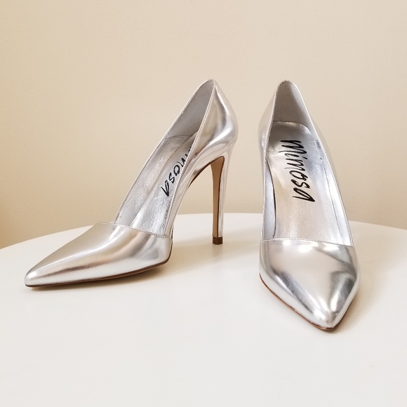 Mimosa brand new never worn silver heels - Picture 1 of 1